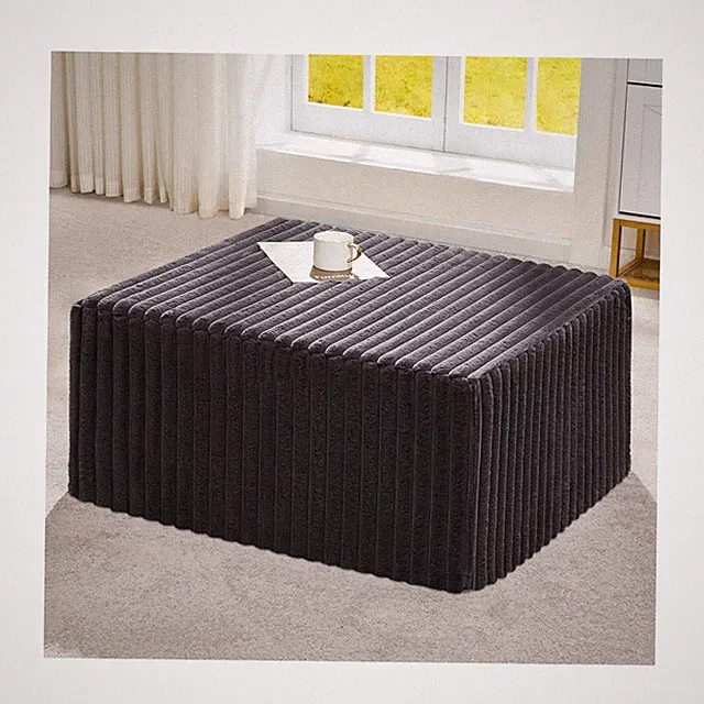 Hobestluk Rectangle Ottoman Memory Foam Footrest for Couch with Removable Cov...