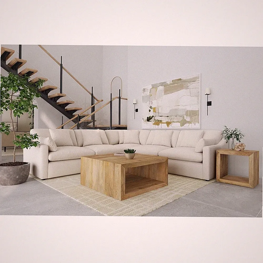 Hobson 5-piece Upholstered Modular Sectional Sofa Ivory