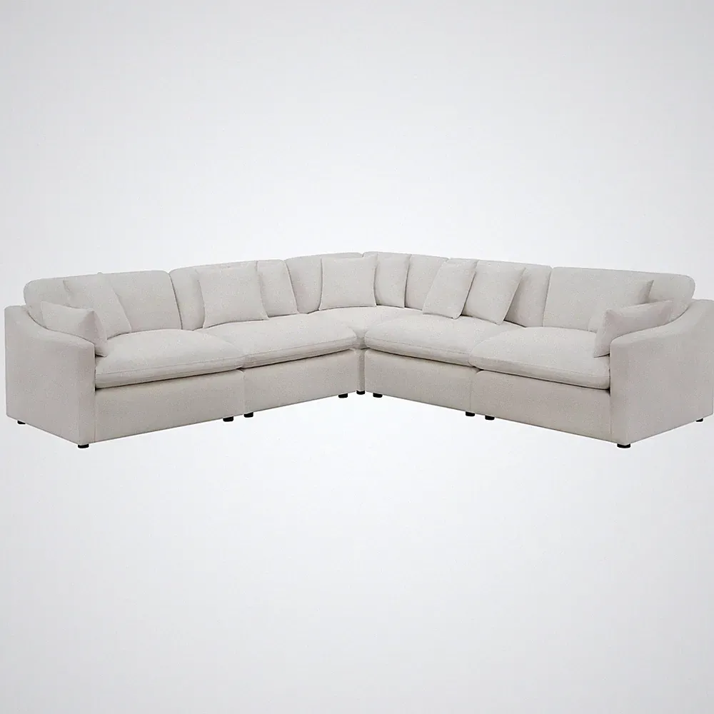 Hobson 5-piece Upholstered Modular Sectional Sofa Ivory