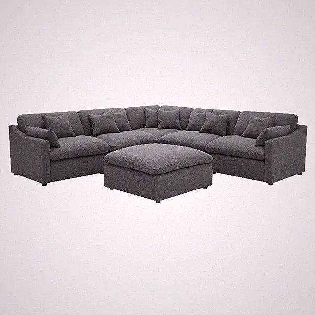 Hobson 6-piece Upholstered Modular Sectional Sofa Charcoal