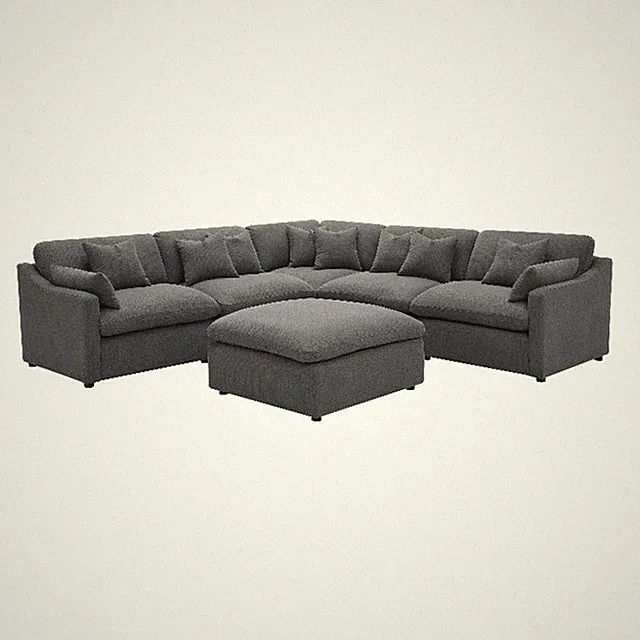 Hobson 6-piece Upholstered Modular Sectional Sofa Charcoal