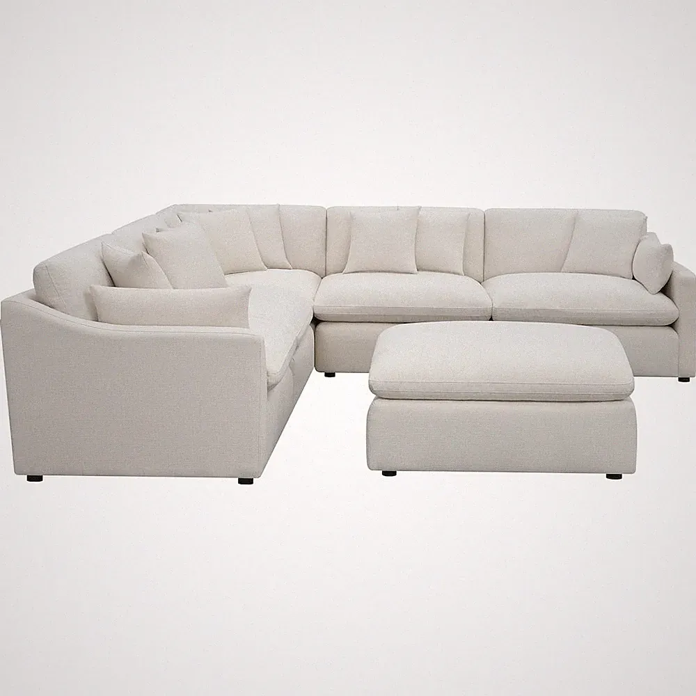 Hobson 6-piece Upholstered Modular Sectional Sofa Ivory