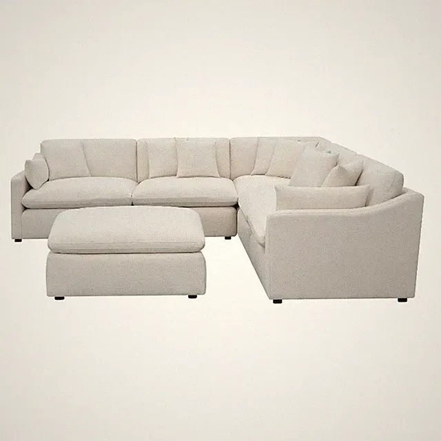 Hobson 6-piece Upholstered Modular Sectional Sofa Ivory