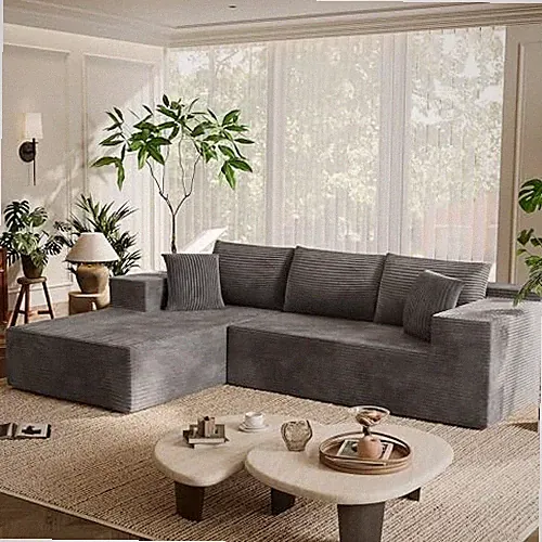 Homall 108" Modular Sectional Sofa, Boneless Couch with L-Shape Chaise, Cloud