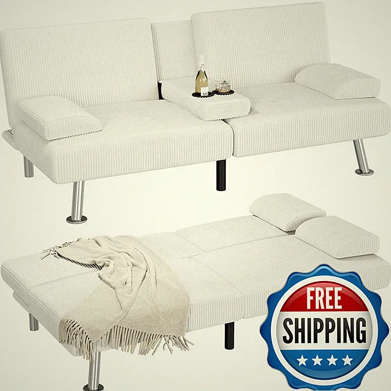Homall Futon Sofa Bed Futon Couch Removable Armrests Adjustable Recliner