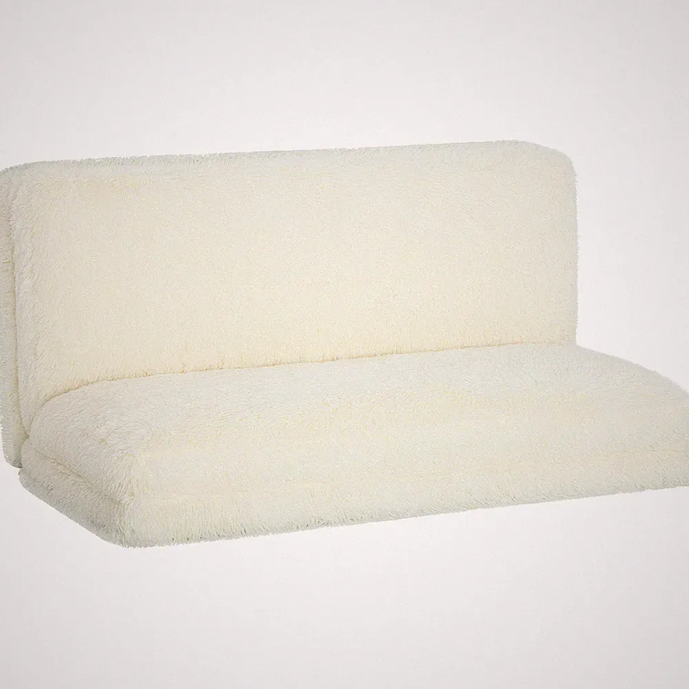 HOMCOM Bean Bag Floor Sofa Bed, Plush Folding Floor Mattress, Cream White