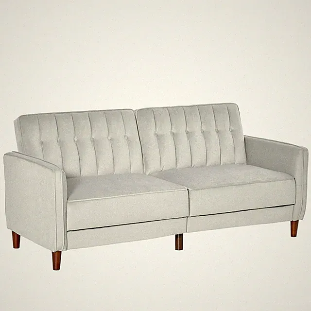 HOMCOM Convertible Sofa Futon Velvet-Touch Tufted Couch Sofa Bed Split Back