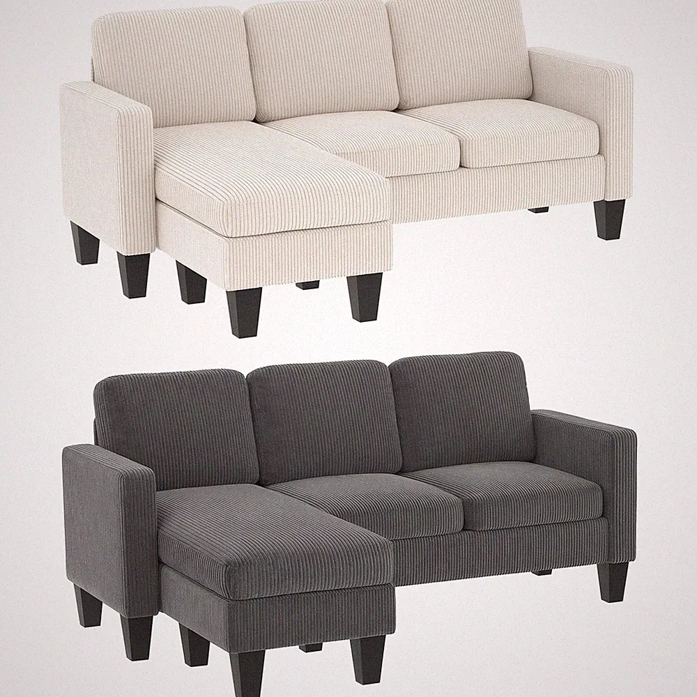 HOMCOM Sectional Sofa, L Shaped Couch with Reversible Chaise