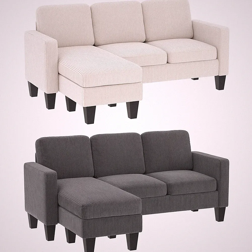 HOMCOM Sectional Sofa, L Shaped Couch with Reversible Chaise