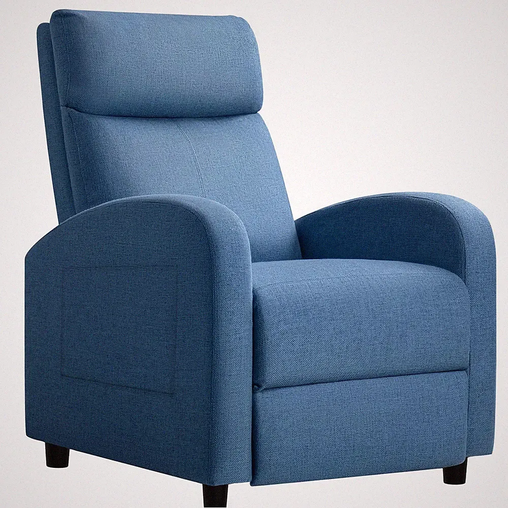 Home Theater Single Recliner Sofa Thick Cushion Backrest Modern Fabric