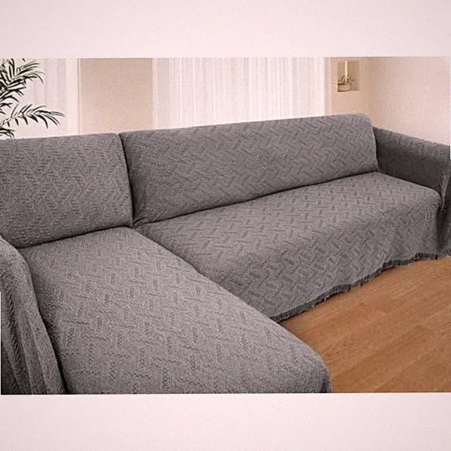 HOMERILLA 2 Piece Sectional Couch Cover for L Shape Sofa X-Large, Dark Grey