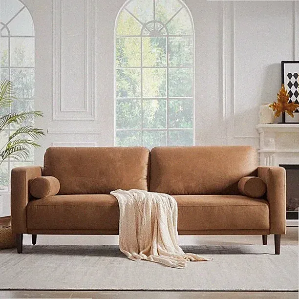 Homfa 78.9'' Square Arm, Modern Large Loveseat 3-Seat Upholstered Lounge Sofa Co
