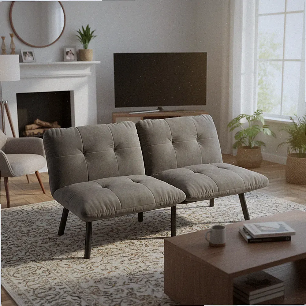 Homy Casa Pueblo 63" Modern Convertible Folding 2-Seater Futon Sofa Bed