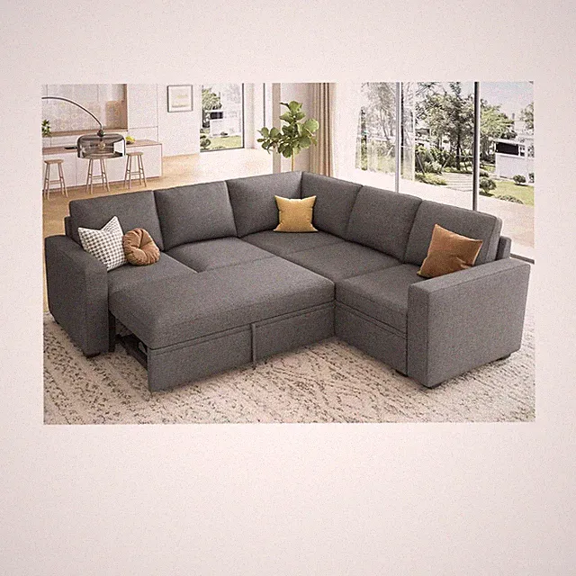 HONBAY Gray 3 Piece Sectional Sofa with Storage Contemporary Living Room