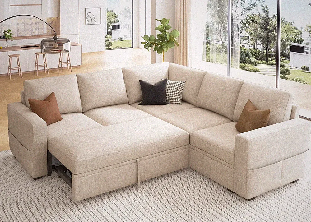 honbay modular sectional sofa polyester