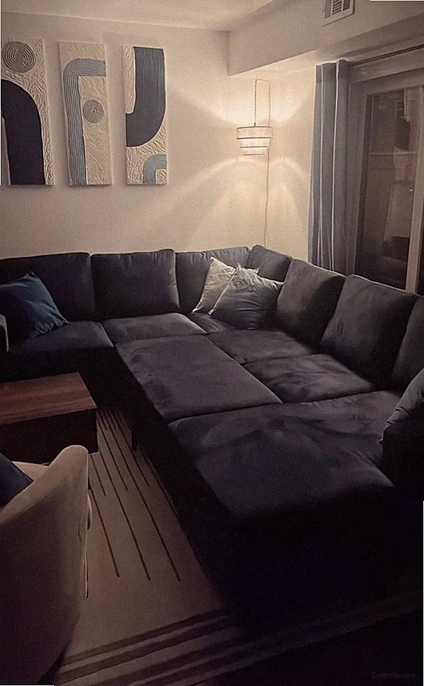 HONBAY Sectional Sleeper Sofa with Pull Out Bed U-shape Sectional Couch