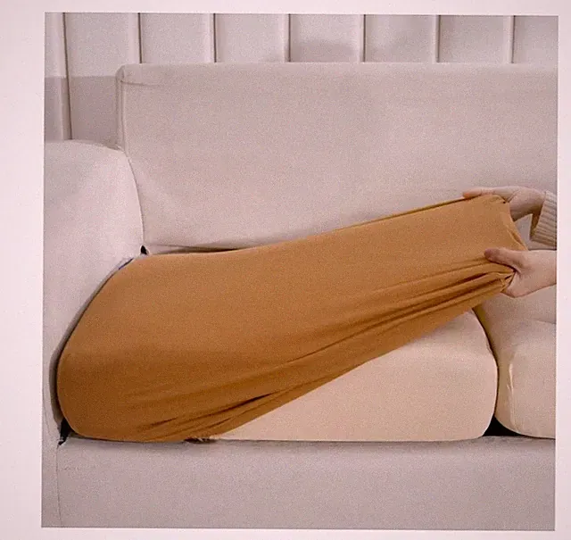 HOOBUY Couch Cushion Cover 2 Pieces Stretch Sofa Slipcovers Furniture Camel