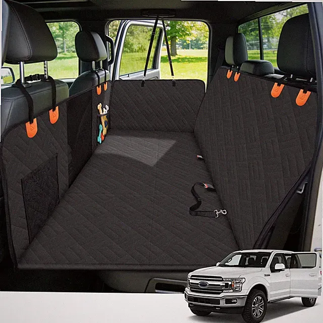 HOTEAGLE Dog Seat Cover for Full-Size Trucks & SUVs, 3-Section Hard Bottom, W...