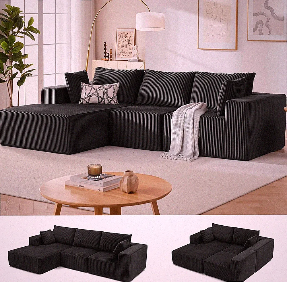 HUATEAN 108” Modular Sectional Sofa, Cloud Sectional Couch with Deep Seat, Moder