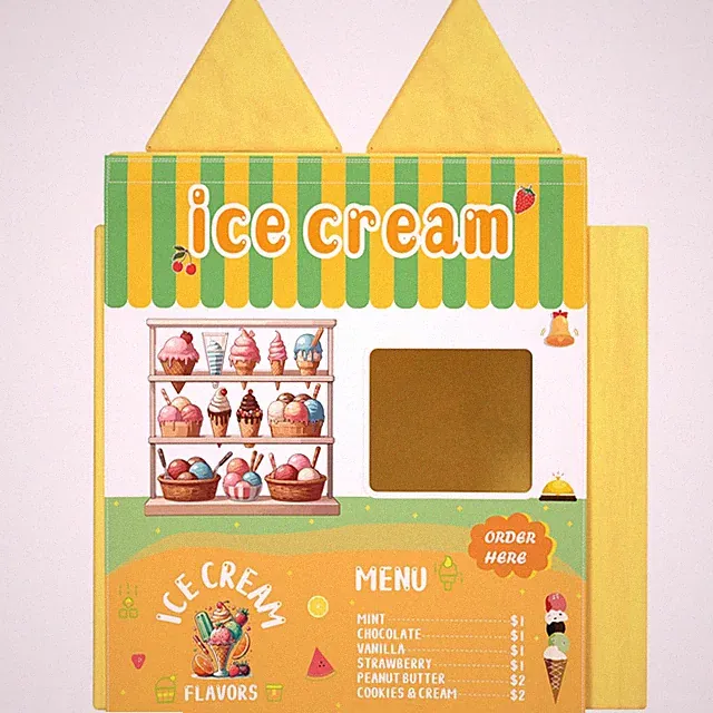 Ice Cream Store Play Panel for Kids Play Couch Foam Sofa Modular Play Set
