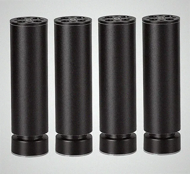 IcVantA, 4Blk. Adj. 8Mm. Couch Legs. Aluminum Alloy Metal. Furniture Legs. 6in.