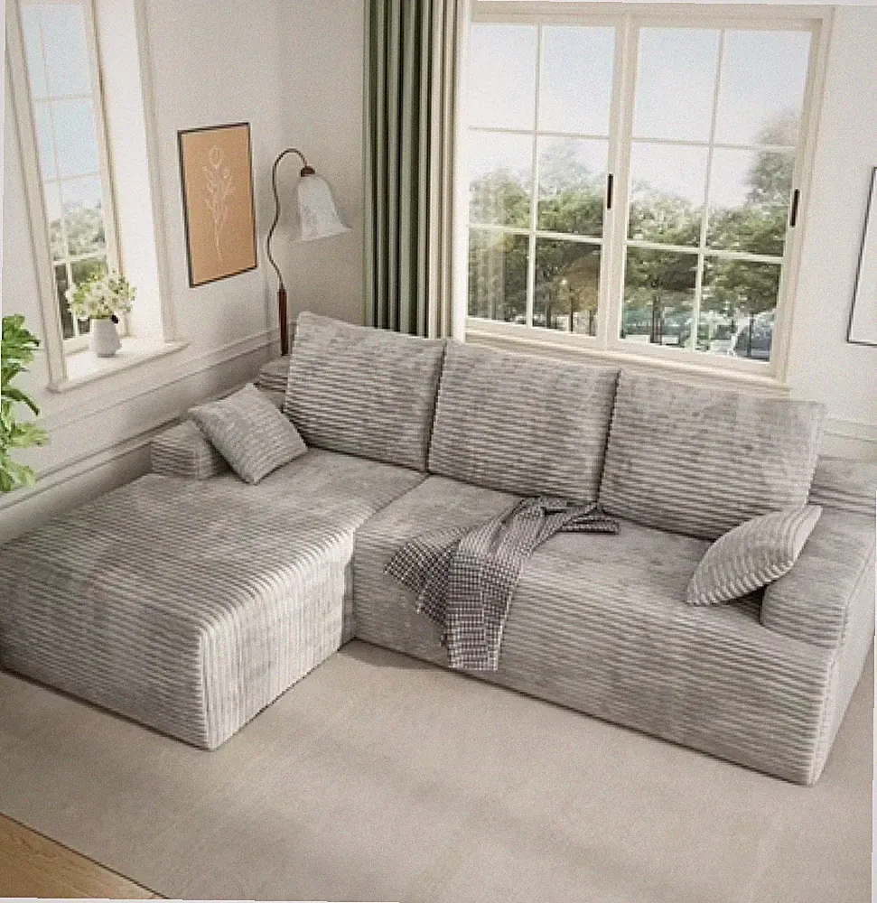 IDEALSOUL 104" Cloud Sectional Couch with L-Shape Chaise, Modern Modular Sofa