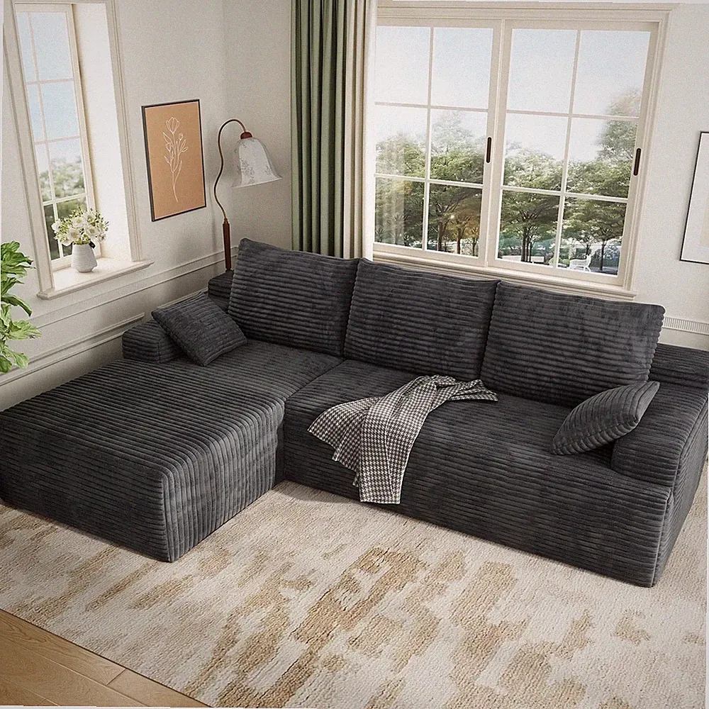 IDEALSOUL 104-Inch Cloud Sectional Couch with L-Shaped Chaise, Modern Modular