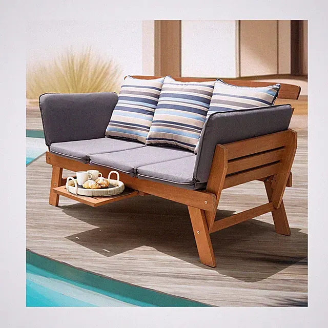 IDZO Amelie Outdoor Daybed Sofa: 750lbs Max Weight Support, Sleeper Chair wit...