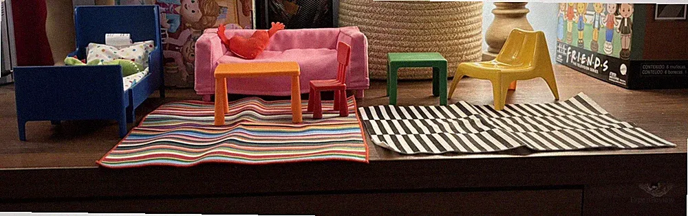 IKEA 1:16 Modern Dollhouse Furniture Lot: Sofa Bed Tables Chairs Rugs