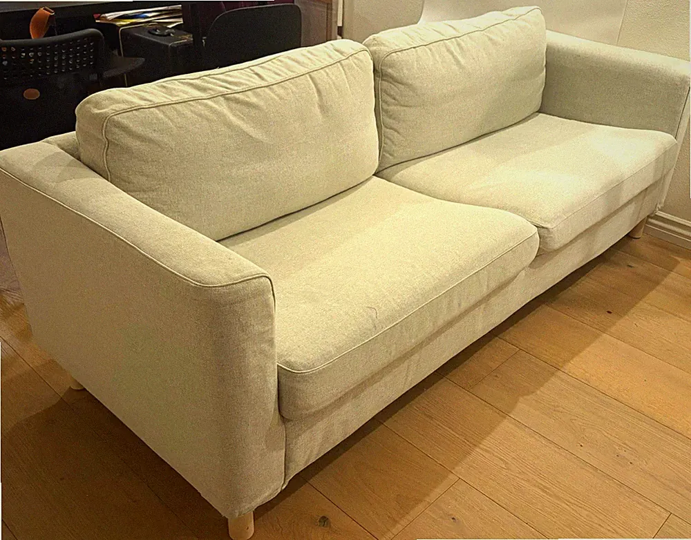 IKEA 2 Seat Sofa Couch Cushions, Solid, Wood Frame, Living Room