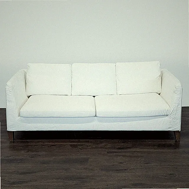 Ikea 3-Seat White Sofa – Modern and Comfortable