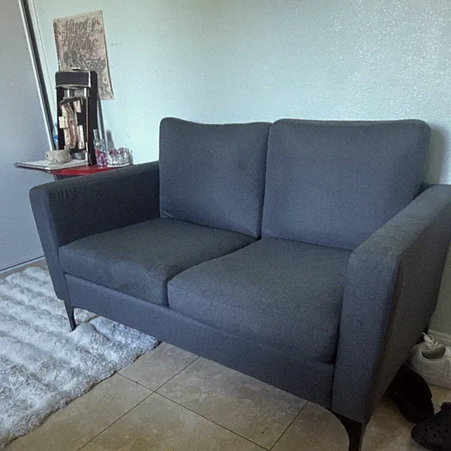 IKEA Dark Gray Loveseat Sofa, Metal Legs, Removable Cushions, 2-Seater