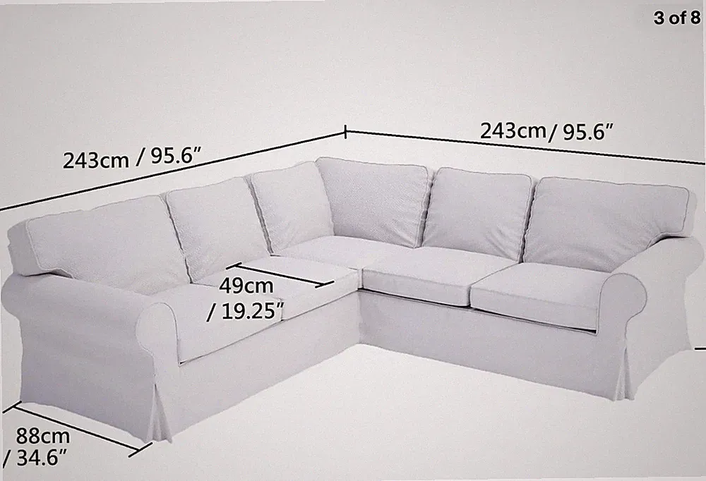 IKEA Ektop Sectional Slipcover in gray