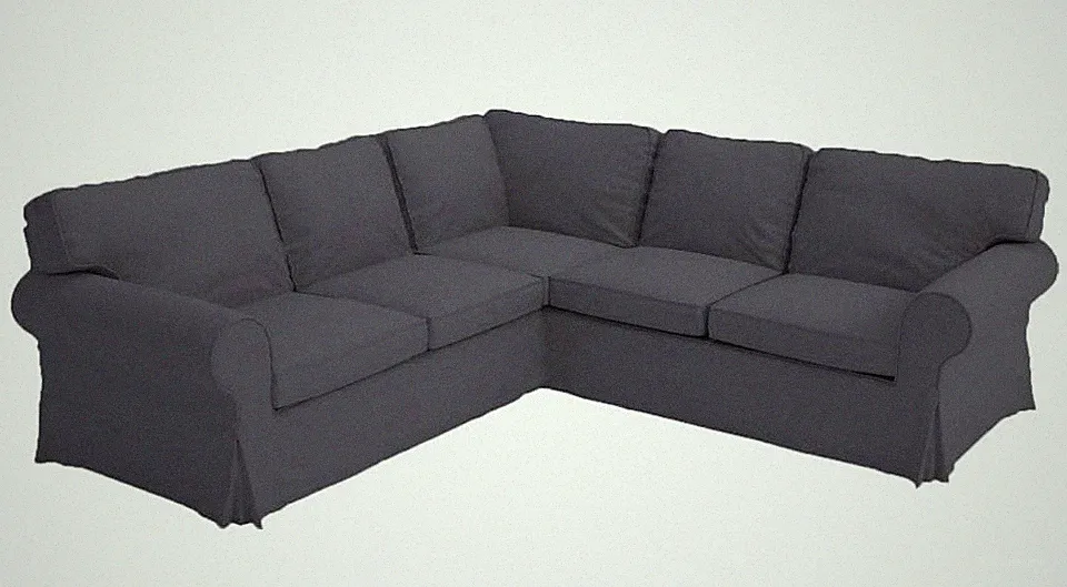 IKEA EKTORP 4-Seat Corner Sectional Cover Set - Complete 11pc Idemo Black