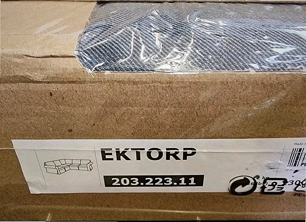 Ikea EKTORP 4-Seat Sectional Corner Sofa COVER - Nordvalla Dark Grey 203.223.11