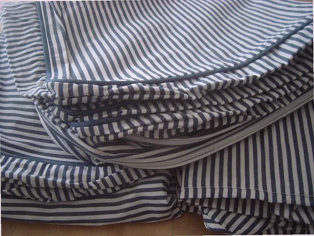 IKEA EKTORP COVER for 2-seat Sofa Bed Sofabed SIMRIS BLUE White Stripe w/ DEFECT