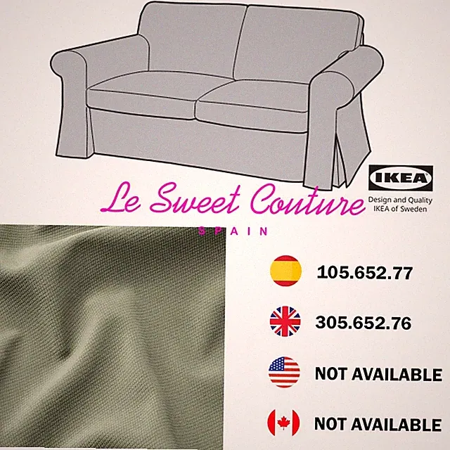 IKEA EKTORP Cover for 2-seat sofa, LOVESEAT Hakebo grey-green 305.652.76