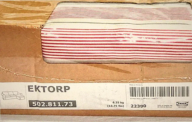 Ikea EKTORP Loveseat (sofa w/CHAISE Cover Slipcover MOBACKA BEIGE RED New in Box