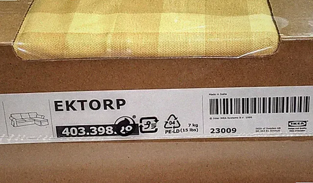 Ikea EKTORP Loveseat (sofa) w/CHAISE Cover Slipcover SKAFTARP YELLOW New in Box!