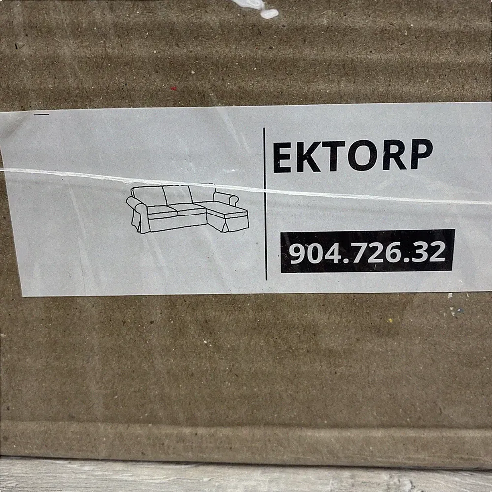 IKEA Ektorp Slipcover 3 Seat Sofa with Chaise Totebo Light Beige 904.726.32