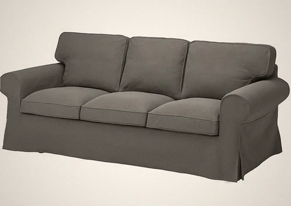 Ikea EKTORP SlipCover for 3-Seat Sofa,Nordvalla Dark Grey Pre-Owned Cover