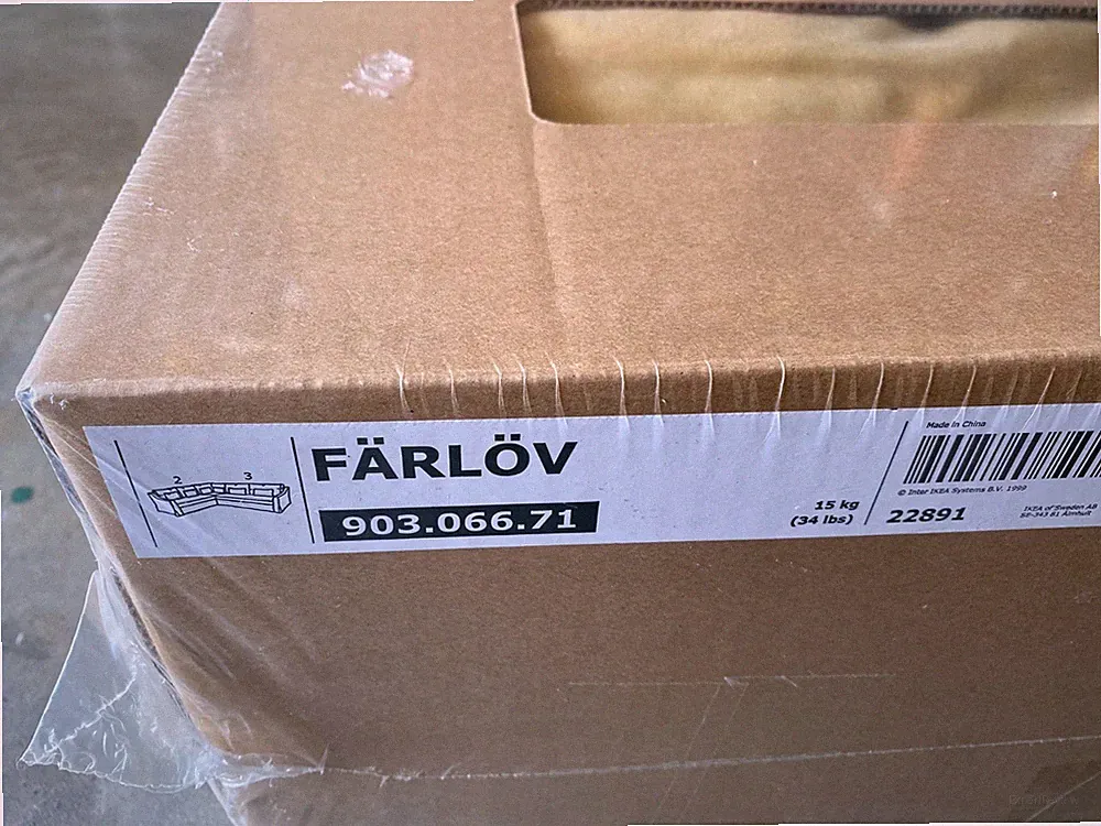 IKEA FARLOV Sectional 2+3 Sofa Right Couch Cover Slipcover -Djuparp Yellow Beige