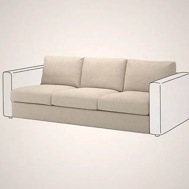 IKEA FINNALA Cover for Sofa Section Gunnared Beige 404.548.43-NEW