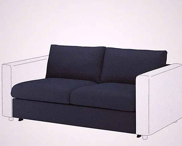 Ikea FINNALA Loveseat sleeper section COVER ONLY, orrsta black-blue 704.549.88.