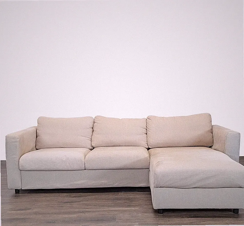 IKEA Finnala Modern Beige L-Shaped Sectional Sofa with Chaise