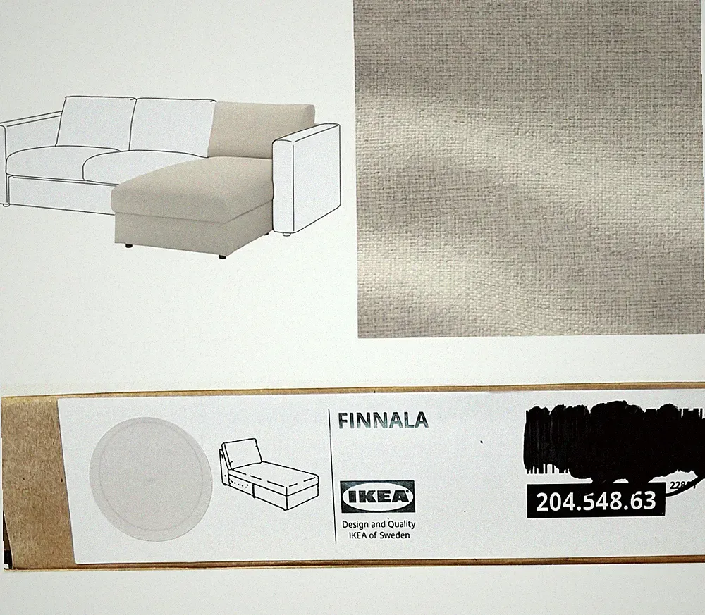Ikea FINNALA ONLY Cover for chaise section, Gunnared beige 204.548.63 - NEW