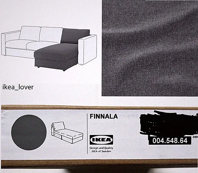 Ikea FINNALA ONLY Cover for chaise section,Gunnared medium gray 004.548.64 - NEW