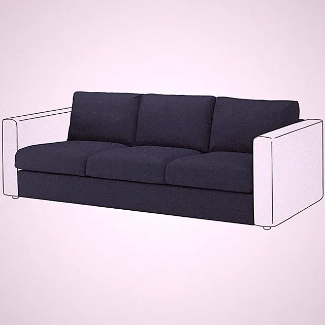 Ikea FINNALA orrsta black-blue Cover Only for sofa section , 904.548.45 NEW