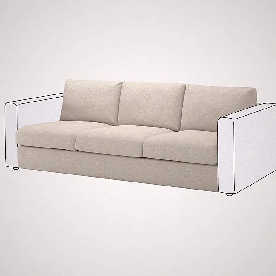 Ikea FINNALA Slipcover for 3 seaters sofa section TALLMYRA BEIGE 704.548.46