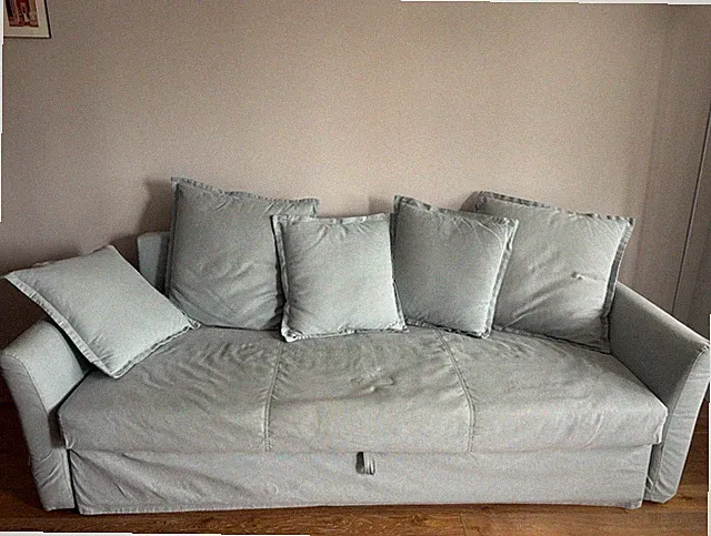 IKEA Gray 3-Seat Sofa 100% Cotton Upholstery Removable Cushions 70in